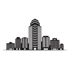 City skyline vector illustration of urban buildings and skyscrapers, perfect for business or architectural design