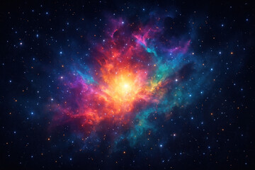 Naklejka premium Colorful nebula in the sky.