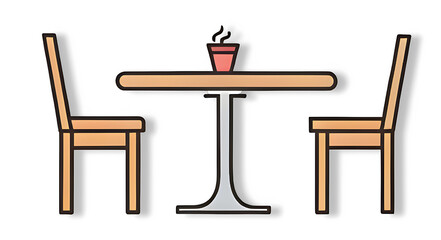 restaurant table and chairs