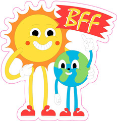 Carton sticker vector illustration design template