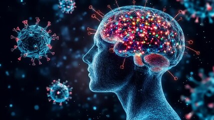 Brain with Virus, Neurological, and Infection. - Powered by Adobe