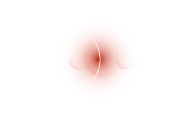 Abstract red circle with gradient and curved lines on a stark black background