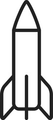 Missile bomb icon. Ballistic rocket. Vector. Line style.