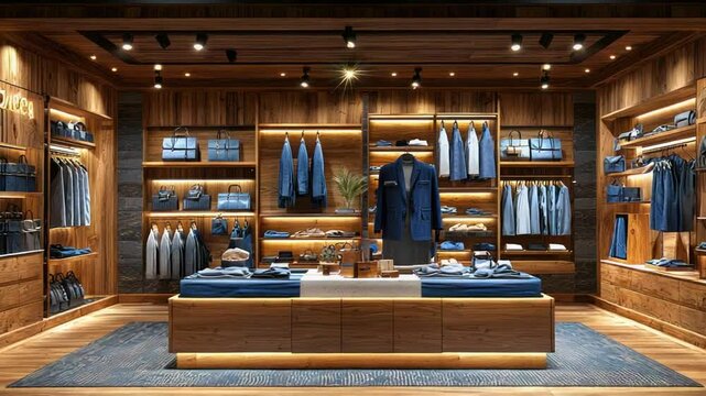 Elegant Wood-Paneled Menswear Boutique