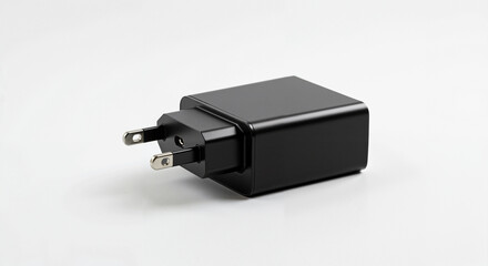 Black USB wall charger adapter on white background