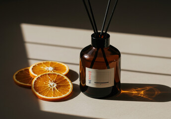 Air Freshener Stick Rods Citric Label Packaging Mockup