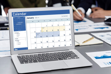 Calendar on computer software application for schedule planning for personal organizer and online...