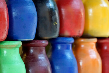 colorful traditional turkish vases in istanbul