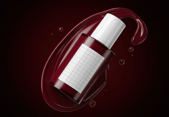 Burgundy Flask Packaging Label Mockup
