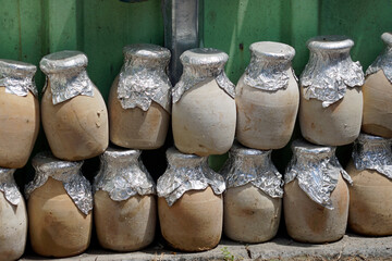 colorful traditional turkish vases in istanbul
