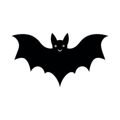 Fototapeta premium Bat silhouette, Black Color Bat silhouette. 