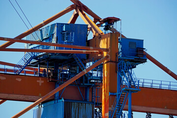 crane in the harbor of istanbul