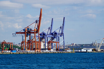 Obraz premium crane in the harbor of istanbul