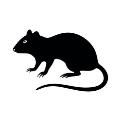 Rat silhouette, Black Color Rat Silhouette.