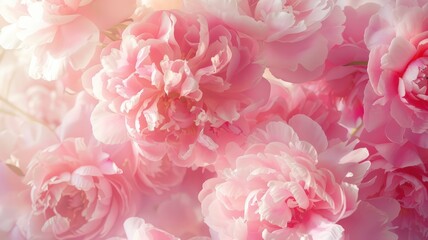 This image features a close up view of a beautiful bunch of pink flowers