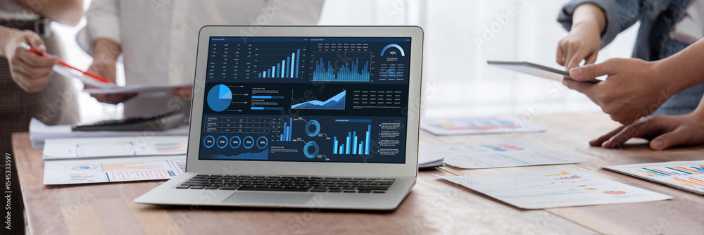 Poster business data dashboard provide business intelligence analytic for marketing strategy planning brisk