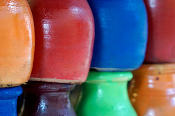 colorful traditional turkish vases in istanbul