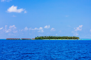 Beautiful Maldives luxury resort tropical island with turquoise waters