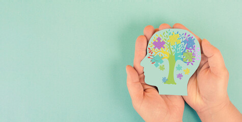 Alzheimer awareness day, dementia diagnosis, Parkinson disease, mind with memory loss disorder, brain with puzzle or jigsaw pieces