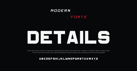 DOMINUS Abstract modern thin line font alphabet. Technology digital neon fonts and numbers. Typography typeface uppercase number. vector illustration	