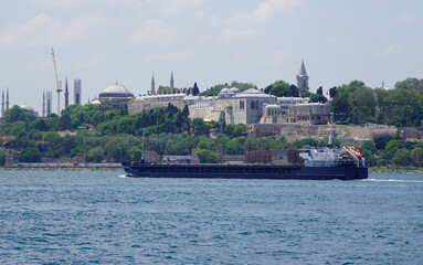 huge industrial ship on the Bosphorus