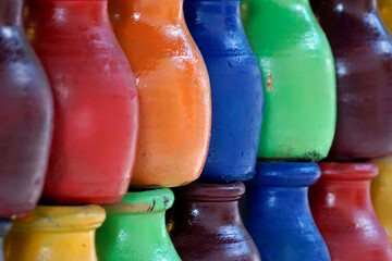 colorful traditional turkish vases in istanbul