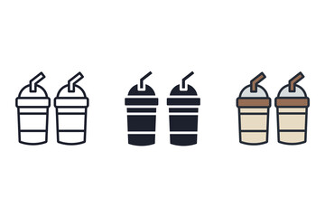 smoothie icons isolated on White Background. Flat style design