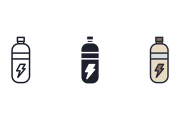 drink isotonic icons isolated on White Background. Flat style design
