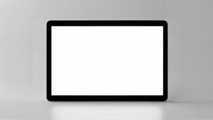 A digital tablet with a blank white screen is isolated on a plain background.Suitable for technology presentations and product mockups.