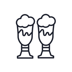 milkshake icons isolated on White Background. Flat style design