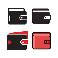 Set of wallet icon vector art illustration