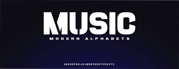 Music elegant , Abstract technology science alphabet lowercase font. digital space typography vector illustration design	