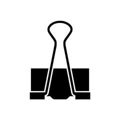 Silhouette of black metal binder clip