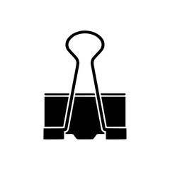 Silhouette of black metal binder clip