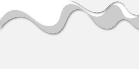 Abstract 3D paper cut wave design in grayscale tones, layered curves creating depth and shadow. Elegant, minimal, flowing shapes ideal for modern backgrounds, banners, or presentation headers.