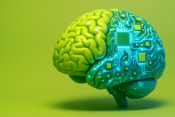 Digital brain fusion for AI-human integration concepts and cognitive computing visuals