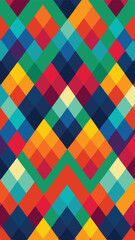 Geometric abstract pattern with colorful diamond shapes suitable for backgrounds and design