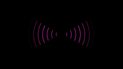 Abstract Pink and Purple Sound Wave Illustration on a Black Background for Technology and Design