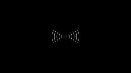 Minimalist Black Background with Concentric White Rings Emanating from a Central Point Suggesting Sound or Signal