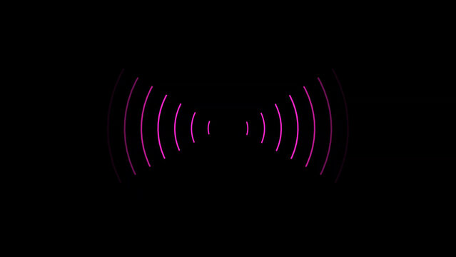 Abstract Pink and Purple Sound Wave Illustration on a Black Background for Technology and Design