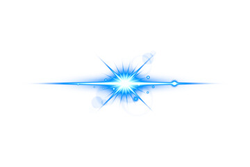 Bright blue starburst effect with abstract lines and a central glowing light on black background
