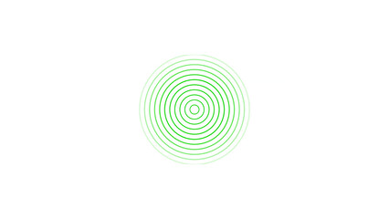 Concentric Green Circles on White Background Minimalist Design with Varying Line Thickness and Color Gradient