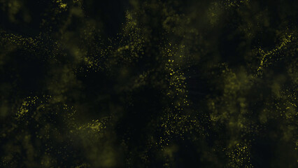 Abstract Golden Particle Cloud on Dark Background A Dreamy and Ethereal Visual dark background filled