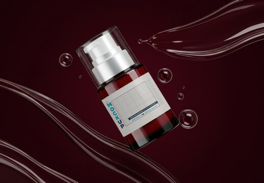Serum Bottle Spray Petit Label Mockup
