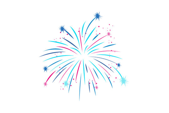 Colorful firework burst illustration against a black background for celebrations and festive designs - Powered by Adobe