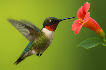 Fototapeta premium Hummingbird and Swan Elegance for Nature Calendar Art