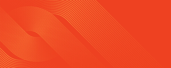 Abstract background with orange background featuring curved lines. The orange background has a smooth texture with a modern style. Background with copy space.