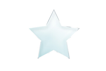 Obraz premium Elegant five pointed star with a light blue glow isolated on a black background