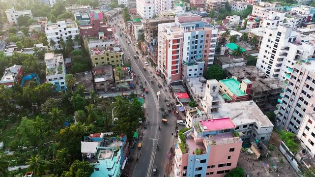&ldquo;Drone View over Tootpara Main Rd, Khulna, Bangladesh &ndash; Urban & Scenic Landscape&rdquo;