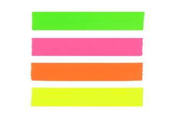 Four colorful sticky notes on transparent background creating reminder